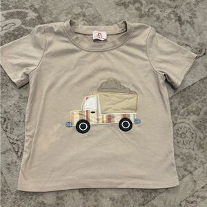 Boutique Kids Beige Truck Shirt